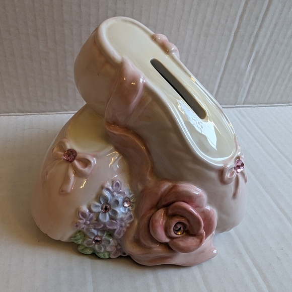 Russ Berrie "A Time to Dance" Ballet Slipper Ceramic Coin Bank - Picture 1 of 7